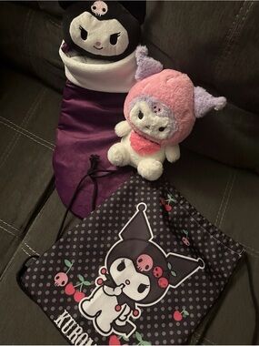 Kuromi Pink & Black Plush Toy - Cute Sanrio Stuffed Animal